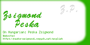 zsigmond peska business card